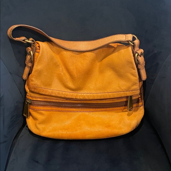 Fossil Handbags - Fossil Orange Leather Hobo Bag
